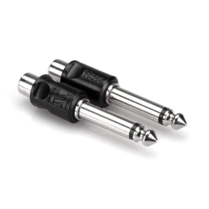 Hosa Adapters, RCA to 1/4 in TS (2 pack)