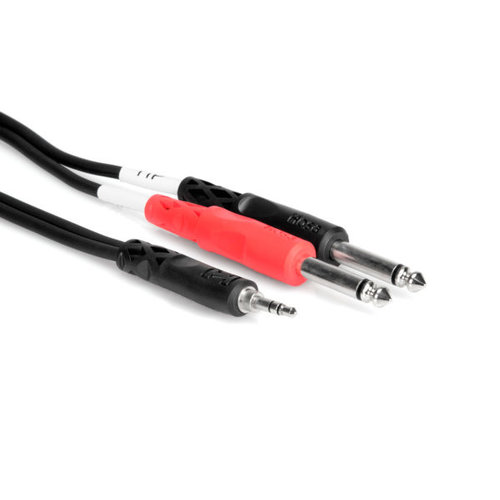 Hosa Stereo Breakout, 3.5 mm TRS to Dual 1/4 in TS, 10 ft Hosa Stereo Breakout, 3.5 mm TRS to Dual 1/4 in TS, 10 ft