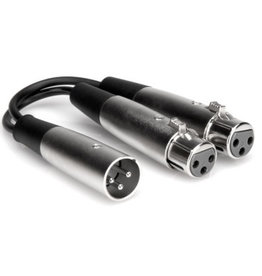 Hosa XLR 6" Y Cable, Dual XLR3F to XLR3M