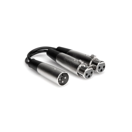 Hosa Y Cable, Dual XLR3F to XLR3M, 6 in Hosa Y Cable, Dual XLR3F to XLR3M, 6 in