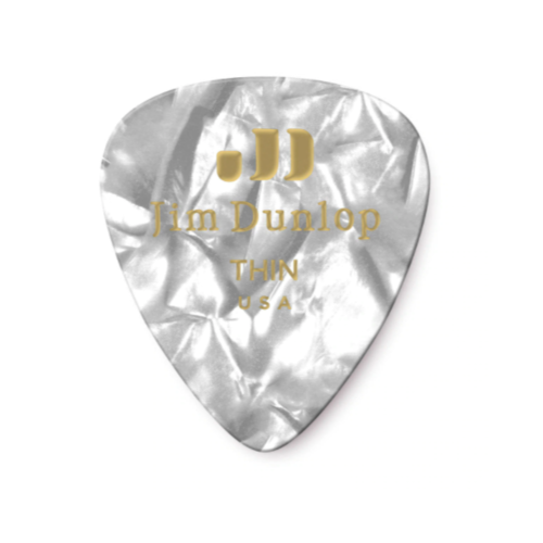 Dunlop Dunlop White Pearl Classic Pick - Thin Dunlop Dunlop White Pearl Classic Pick - Thin