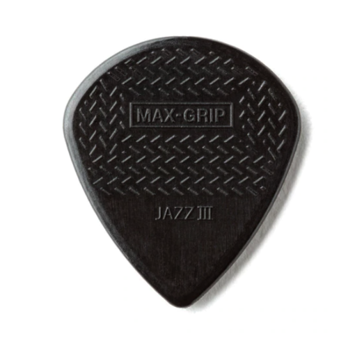 Dunlop Dunlop Nylon Max Grip Jazz III Guitar Pick - Black Stiffo Dunlop Dunlop Nylon Max Grip Jazz III Guitar Pick - Black Stiffo