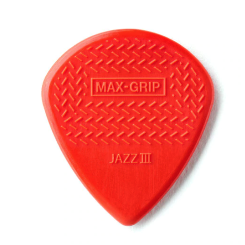 Dunlop Dunlop Nylon Max Grip Jazz III Pick, Red Nylon