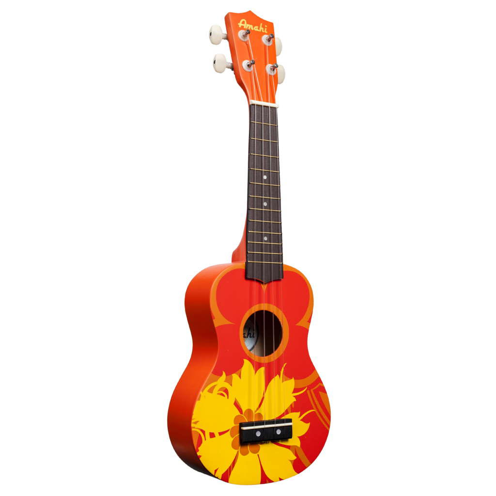 Amahi Amahi Soprano Ukulele with Orange Flower Design