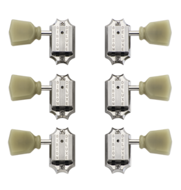 Gibson Gibson Deluxe Green Key Tuner Set, Vintage Nickel