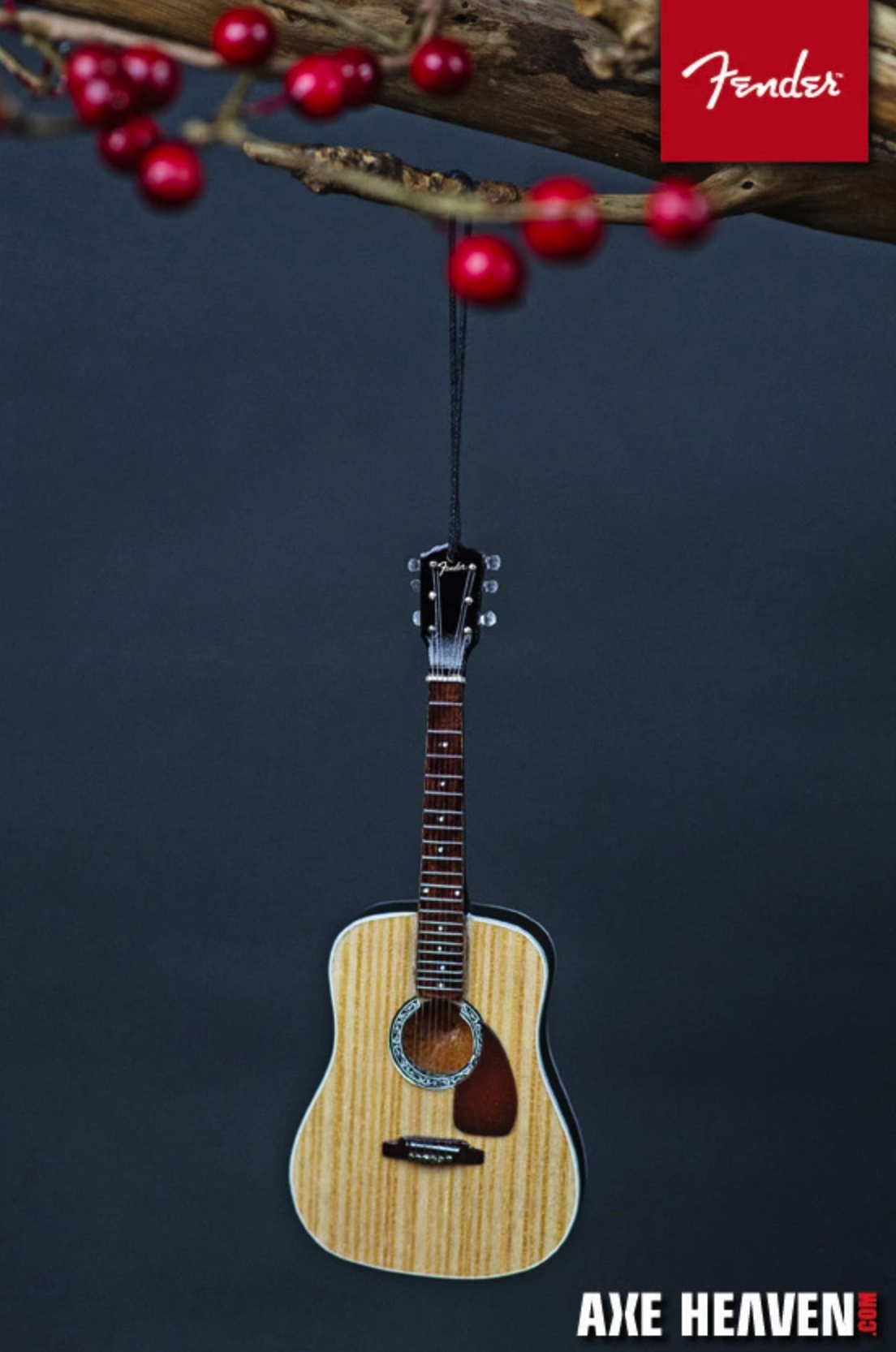 Axe Haven Fender PD-1 Acoustic Guitar - 6" Holiday Ornament