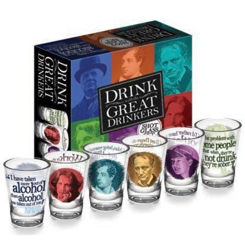 The Unemployed Philosophers Guild Great Drinkers Shot Glasses The Unemployed Philosophers Guild Great Drinkers Shot Glasses