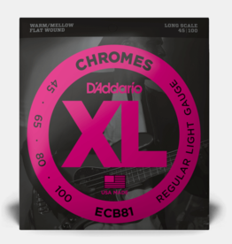 D'Addario D'Addario XL Chromes 45-100 Bass Strings, Flat Wound