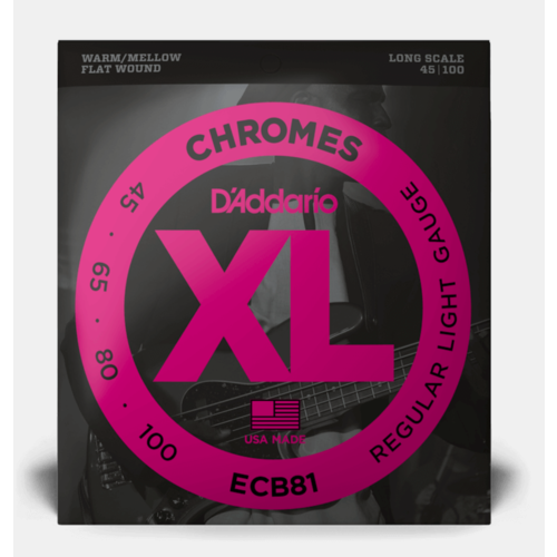 D'Addario D'Addario Chromes Flatwound Bass Strings .045-.100 D'Addario D'Addario Chromes Flatwound Bass Strings .045-.100