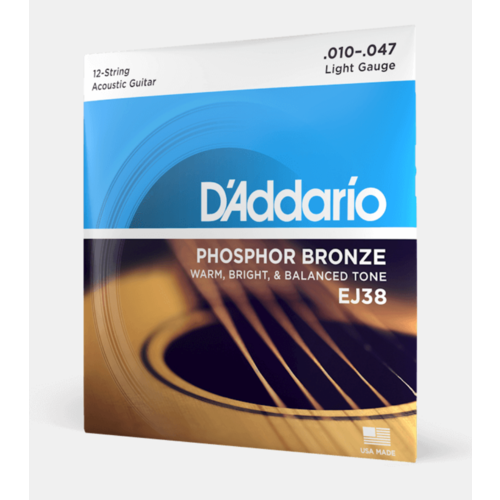 D'Addario 10-47 Phosphor Bronze 12-String Acoustic Strings - Light
