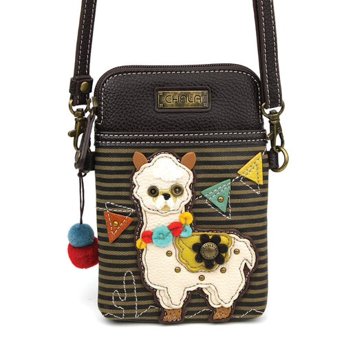 Chala CellPhone Crossbody - Llama - olive stripe Chala CellPhone Crossbody - Llama - olive stripe