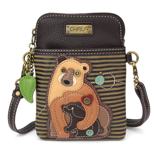 Chala CellPhone Crossbody - Two Bears - olive stripe Chala CellPhone Crossbody - Two Bears - olive stripe