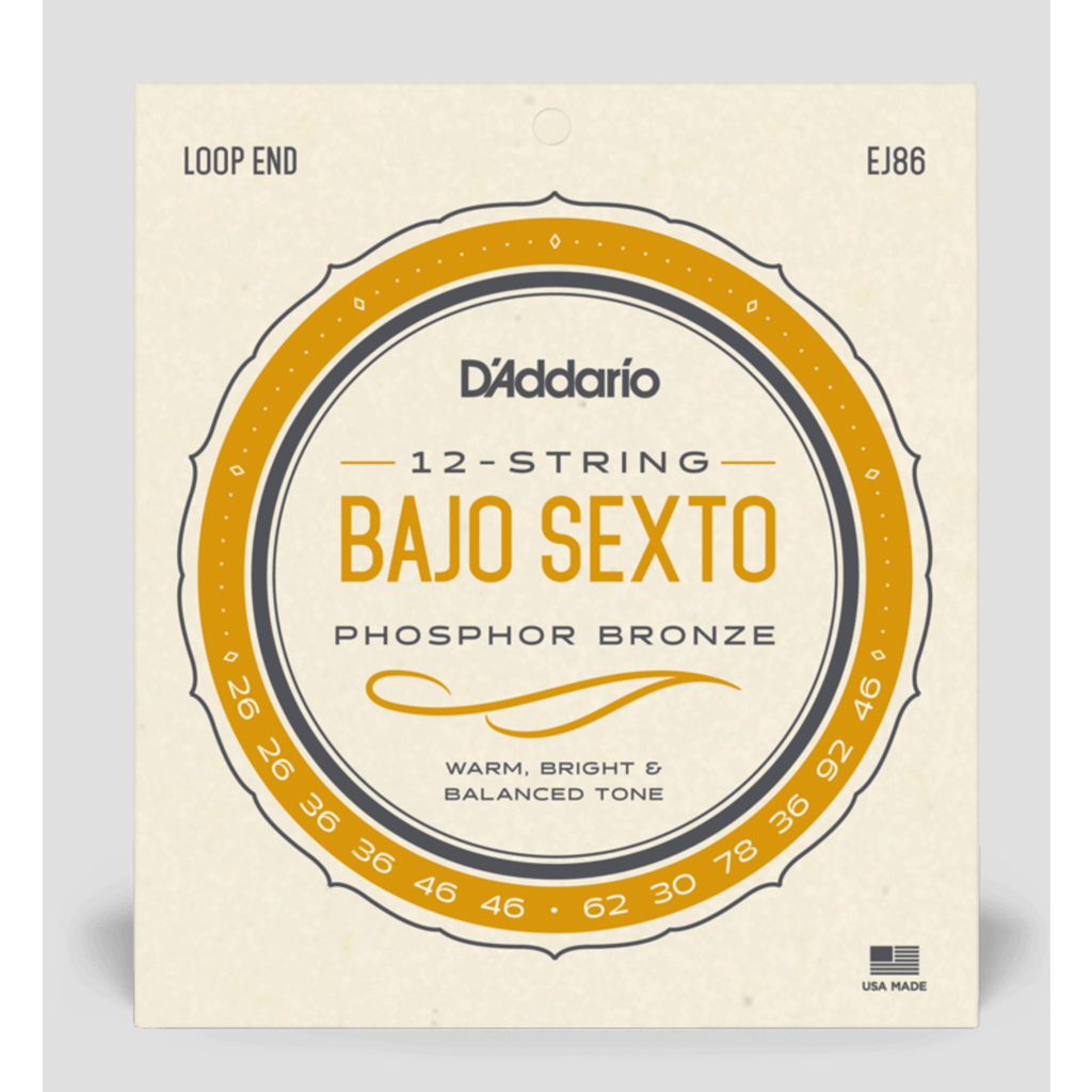 D'Addario D'Addario 12-String Bajo Sexto Strings, Phosphor Bronze