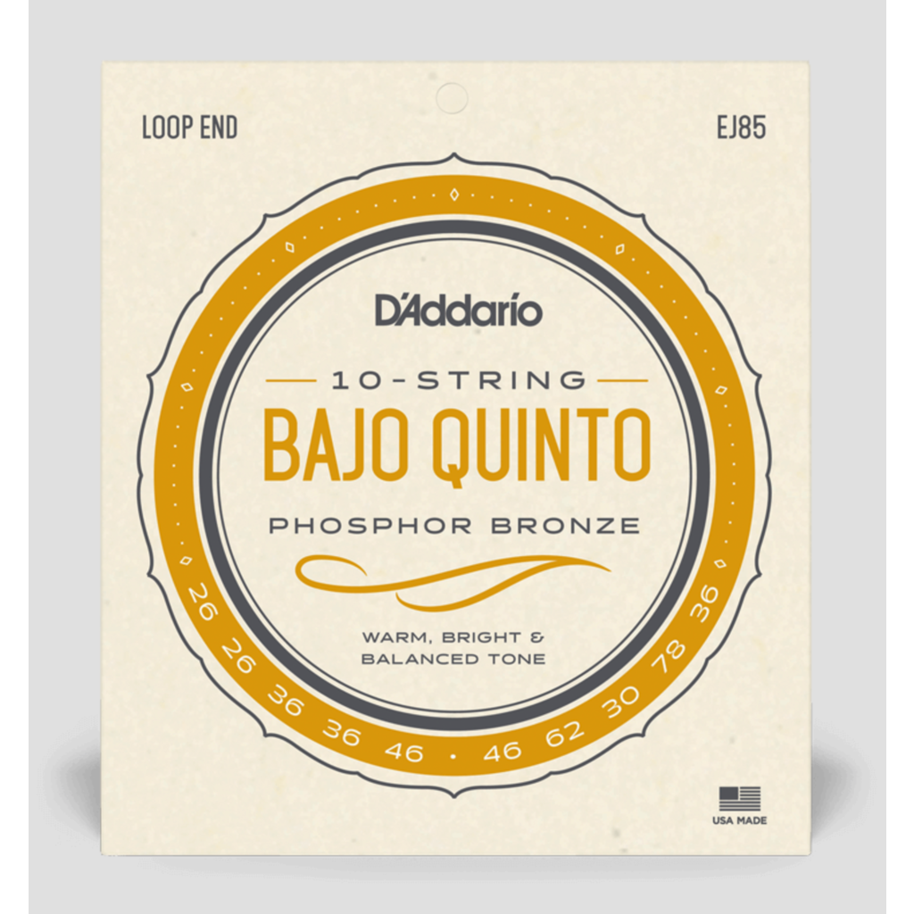 D'Addario D'Addario 10-String Bajo Quinto Strings, Phosphor Bronze