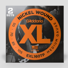 D'Addario D'Addario XL 50-105 Bass Strings, Nickel Wound, Medium (2 Sets)