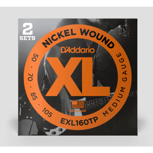 D'Addario XL 50-105 Nickel Wound Bass Strings (2 Sets)