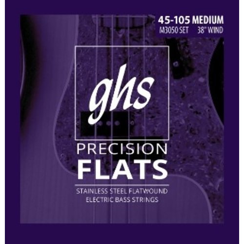 GHS 45-105 Stainless Steel Flat Wound Bass Strings GHS 45-105 Stainless Steel Flat Wound Bass Strings