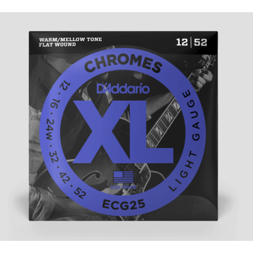 D'Addario Chromes 12-52 Flat Wound Electric Guitar Strings D'Addario Chromes 12-52 Flat Wound Electric Guitar Strings
