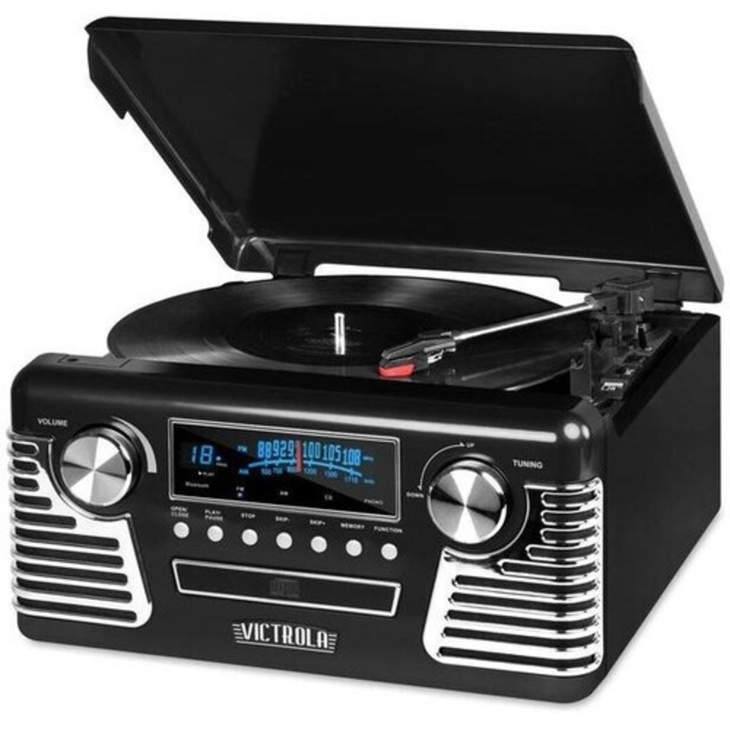 Victrola Victrola V50-200 Retro Bluetooth 7 in 1 Music Center (Black)