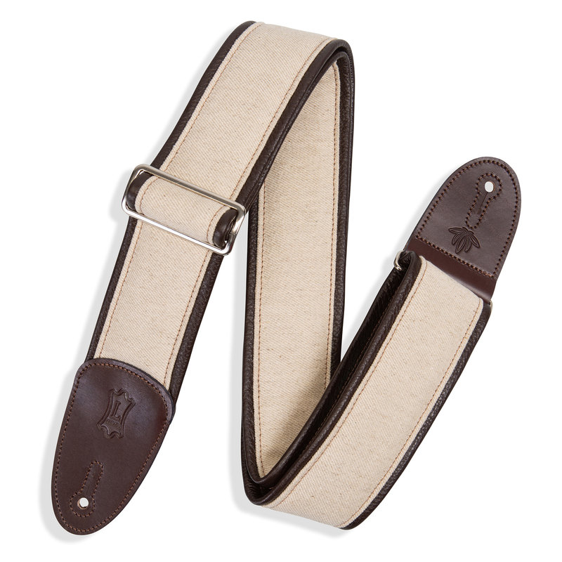 Levy's Levy's 2.5" Natural Hemp Guitar Strap (Brown Garment Leather)