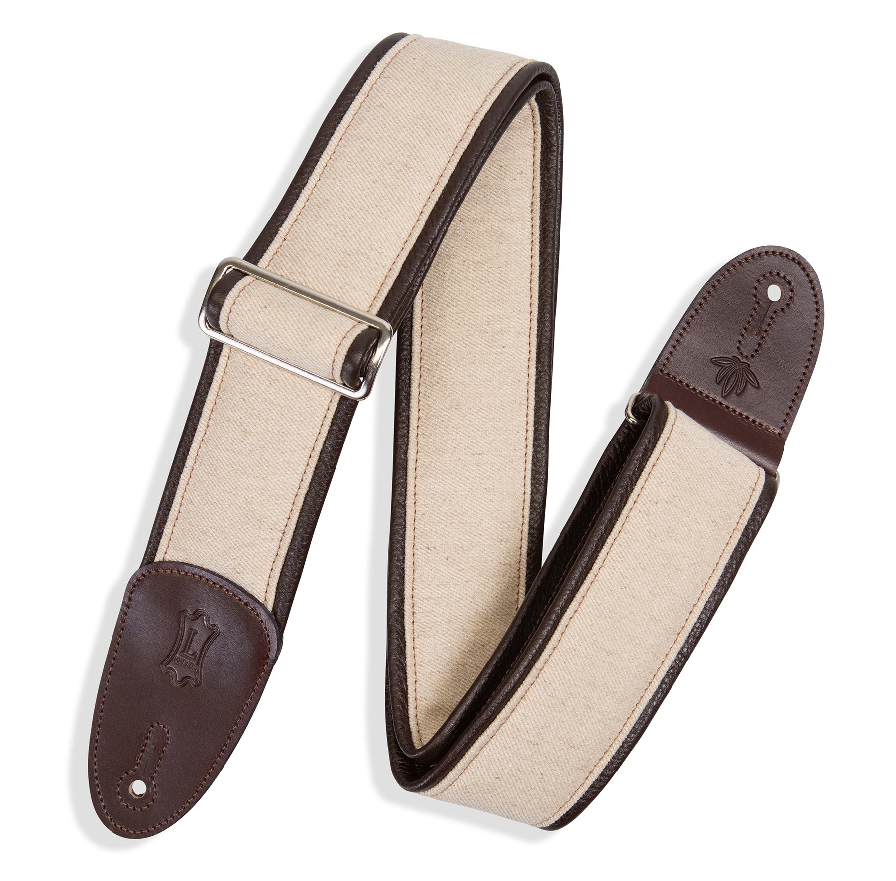 Levy's Levy's 2.5" Natural Hemp Guitar Strap (Brown Garment Leather)