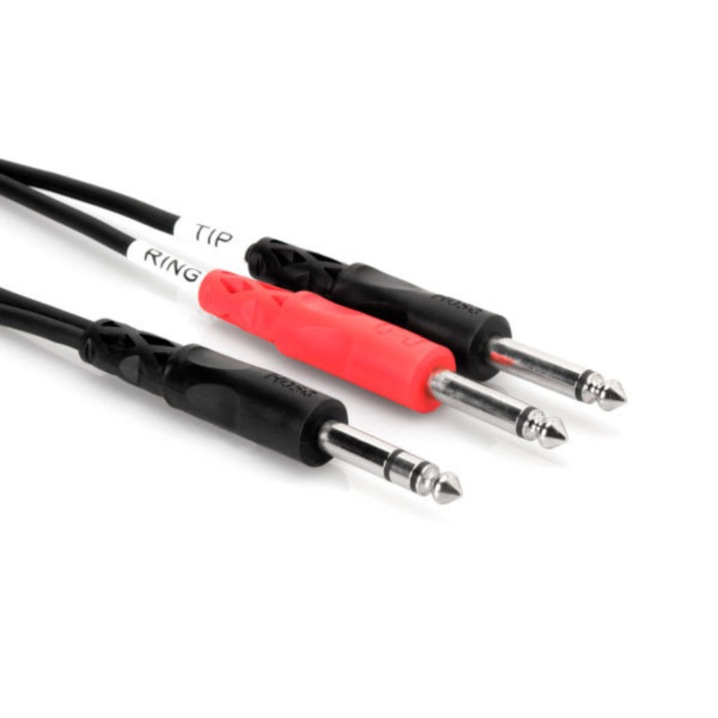 Hosa Insert Cable, 1/4 in TRS to Dual 1/4 in TS