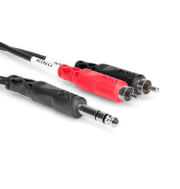 Hosa Insert Cable, 1/4 in TRS to Dual RCA