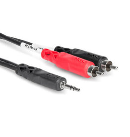 Hosa Stereo Breakout, 3.5 mm TRS to Dual RCA