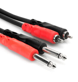 Hosa Stereo Interconnect, Dual 1/4 in TS to Dual RCA