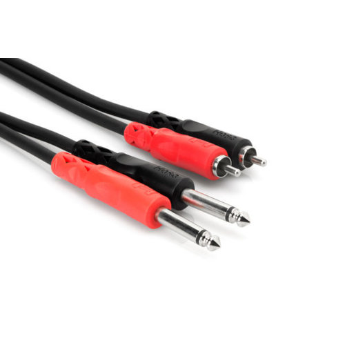 Hosa Stereo Interconnect, Dual 1/4 in TS to Dual RCA Hosa Stereo Interconnect, Dual 1/4 in TS to Dual RCA