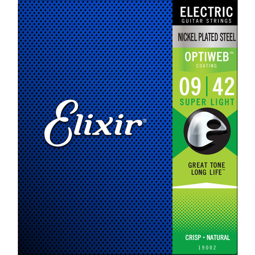Elixir 09-42 OPTIWEB Super Light Nickel Plated Steel Electric Guitar Strings