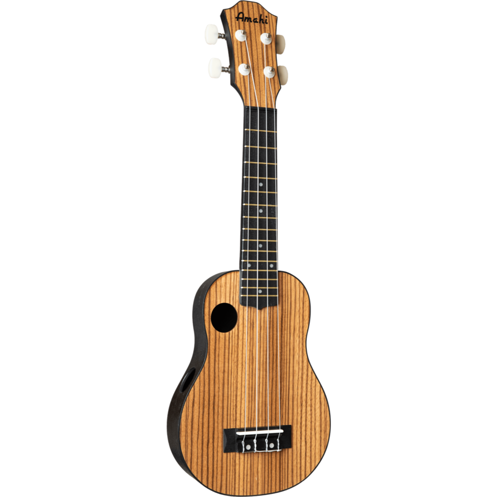 Amahi Amahi Soprano Ukulele with Zebrawood Top & ABS Plastic Back/Sides