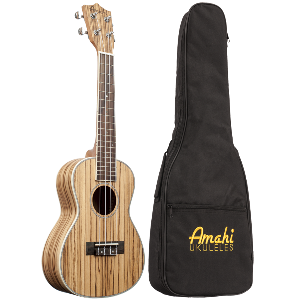 Amahi Amahi Zebrawood Concert Ukulele with Electronics