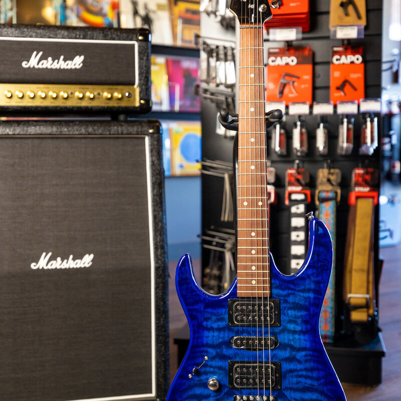 Ibanez Gio GRX70 Electric Guitar [Left Handed] (Transparent Blue Burst)