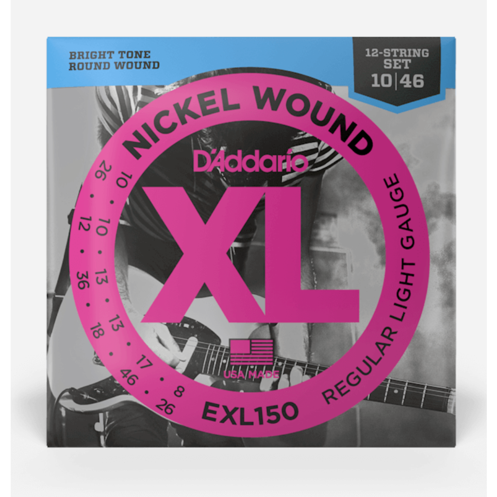 D'Addario D'Addario XL 10-46 12-String Electric Guitar Strings, Nickel Wound, Light