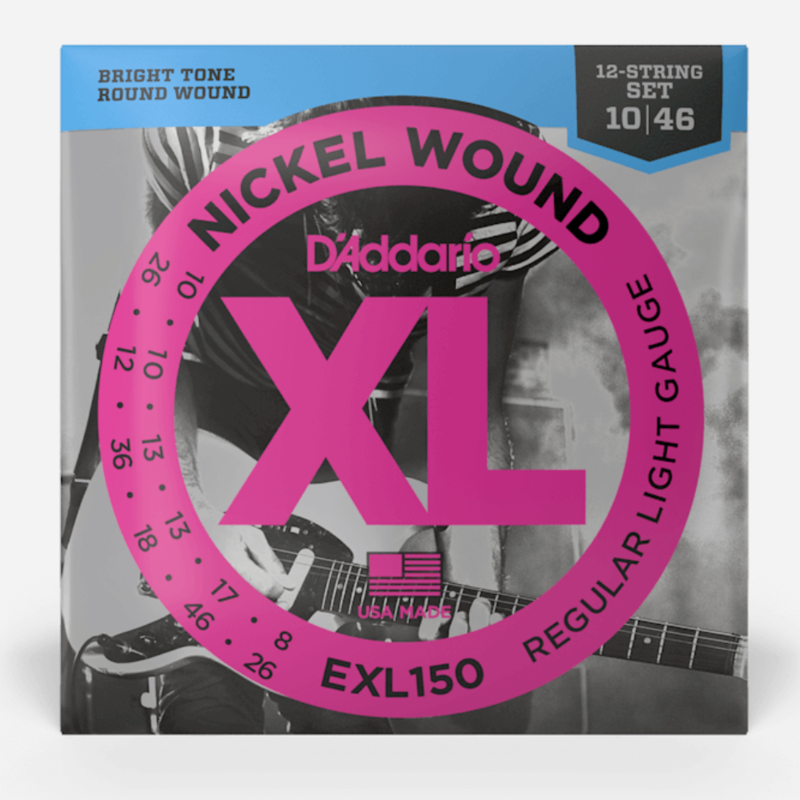 D'Addario D'Addario XL 10-46 12-String Electric Guitar Strings, Nickel Wound, Light