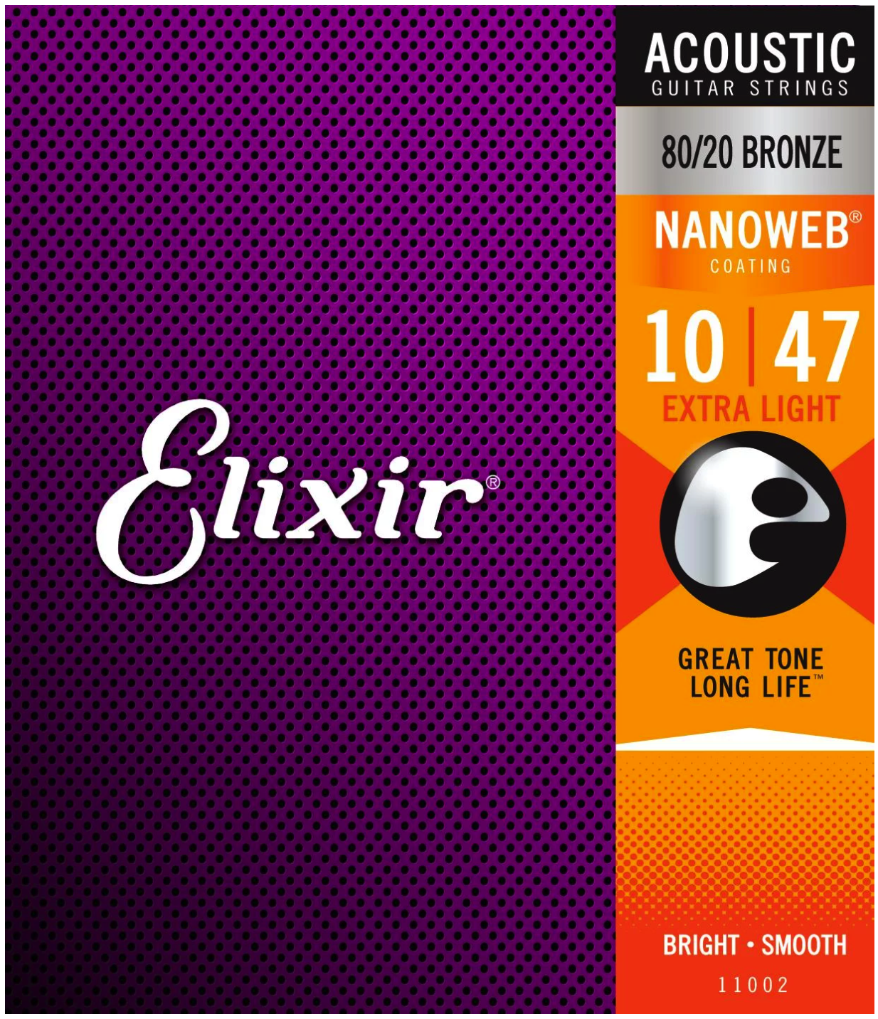 Elixir Elixir 10-47 NANOWEB Coated Acoustic Guitar Strings, 80/20 Bronze