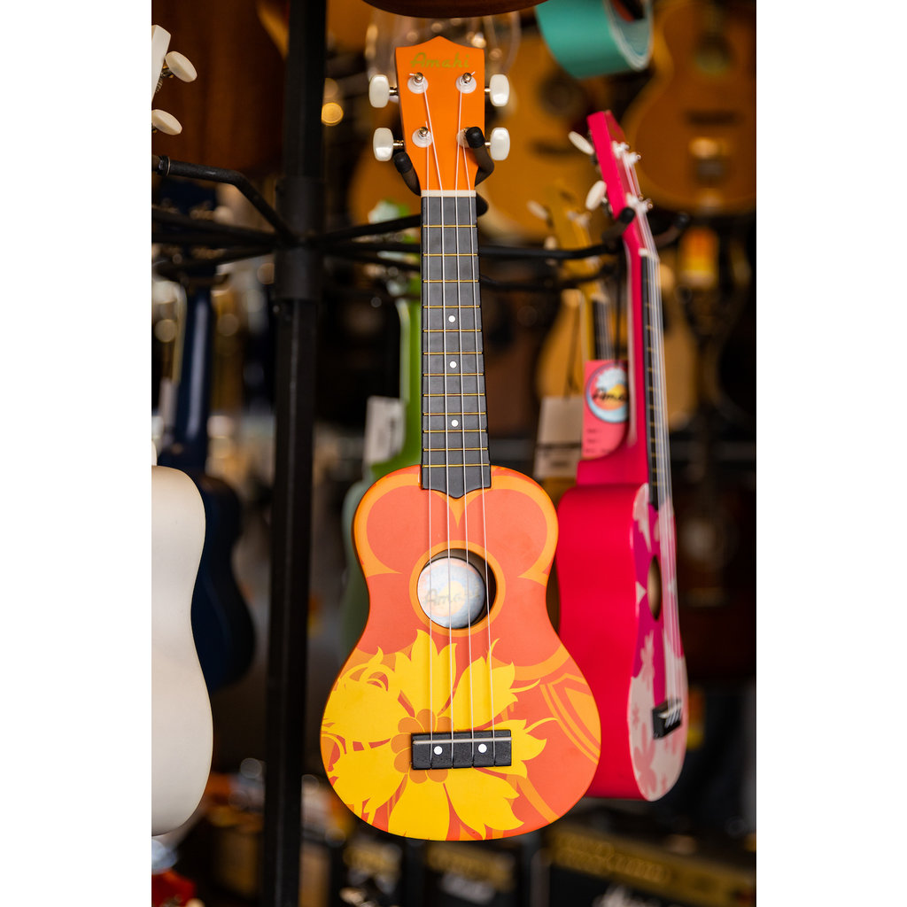 Amahi Amahi Soprano Ukulele with Orange Flower Design