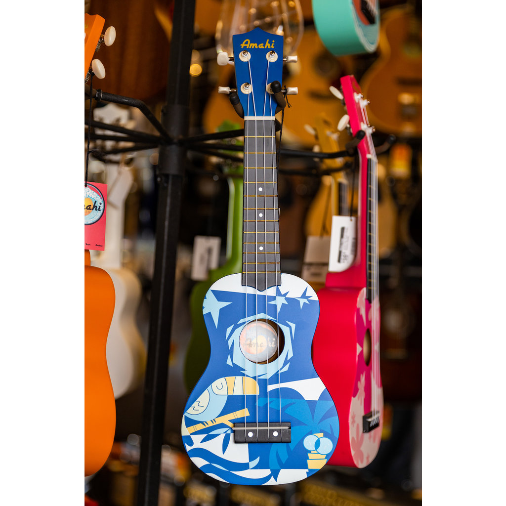 Amahi Amahi Soprano Ukulele with Blue Bird Design