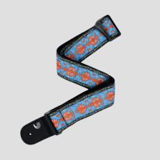 D'Addario D'Addario Eco-Comfort Guitar Strap, Woven with Blue & Orange Design