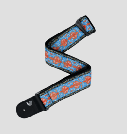 D'Addario D'Addario Eco-Comfort Guitar Strap, Woven with Blue & Orange Design