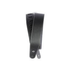 D'Addario Classic Leather Guitar Strap 2.5" - Black with Contrast Stitch