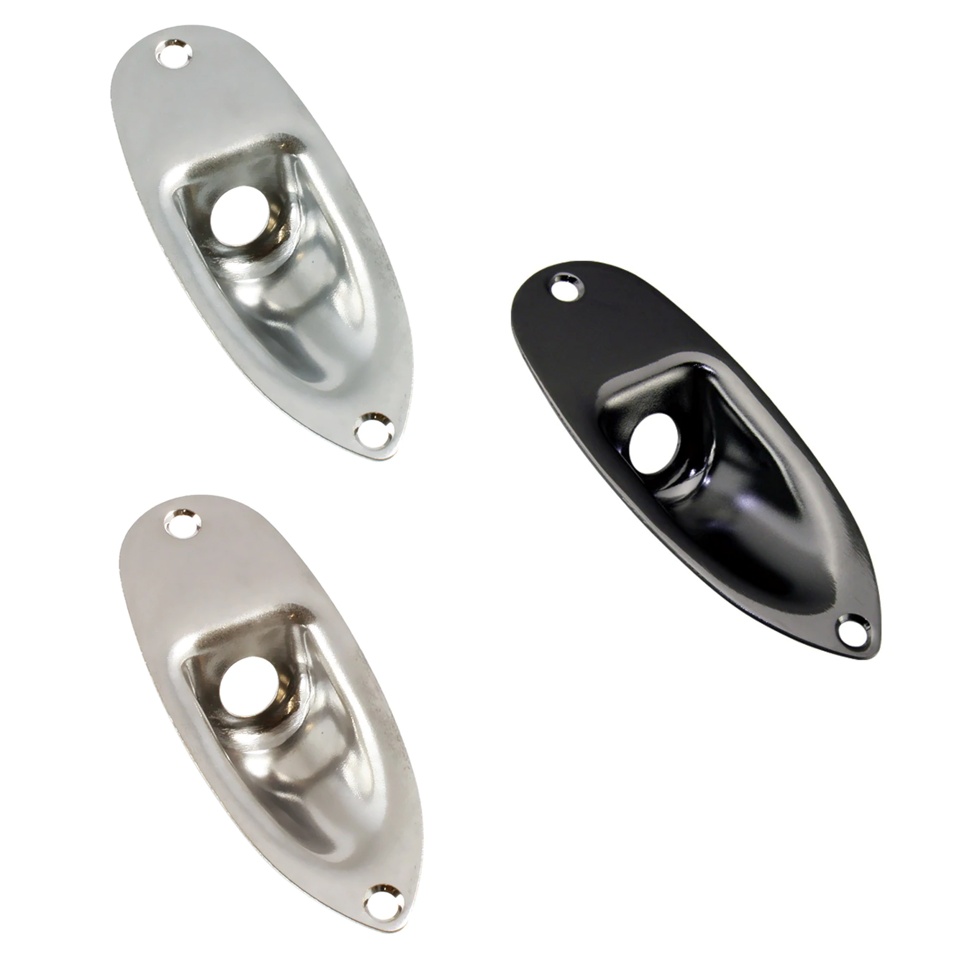 AllParts Jackplate for Stratocaster® (Black, Chrome, Nickel)