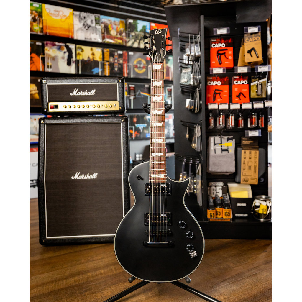 ESP/LTD LTD EC-257 7-String Electric Guitar, Black Satin