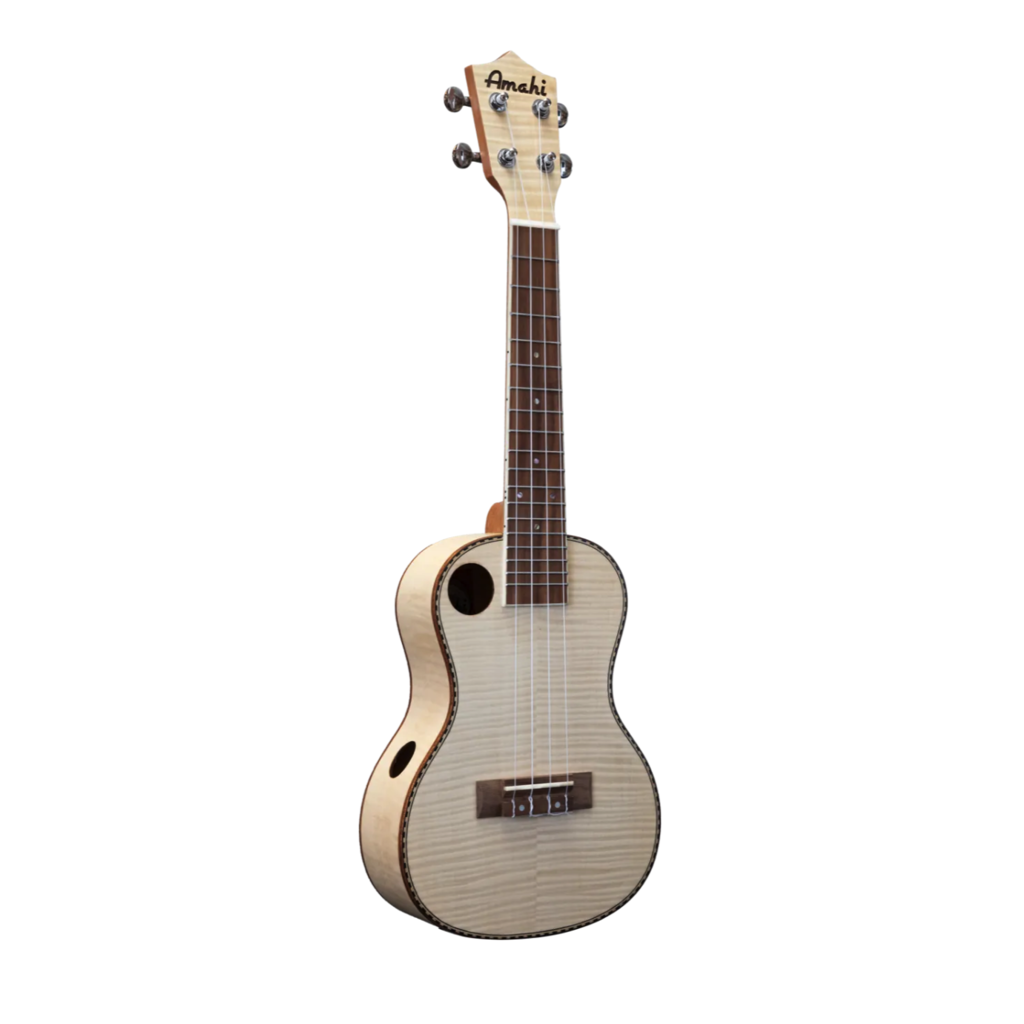 Amahi Amahi Classic Flamed Maple Concert Ukulele with Offset & Side Soundhole