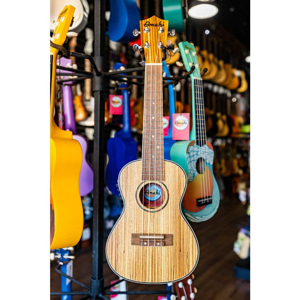 Amahi Amahi Zebrawood Concert Ukulele with Electronics