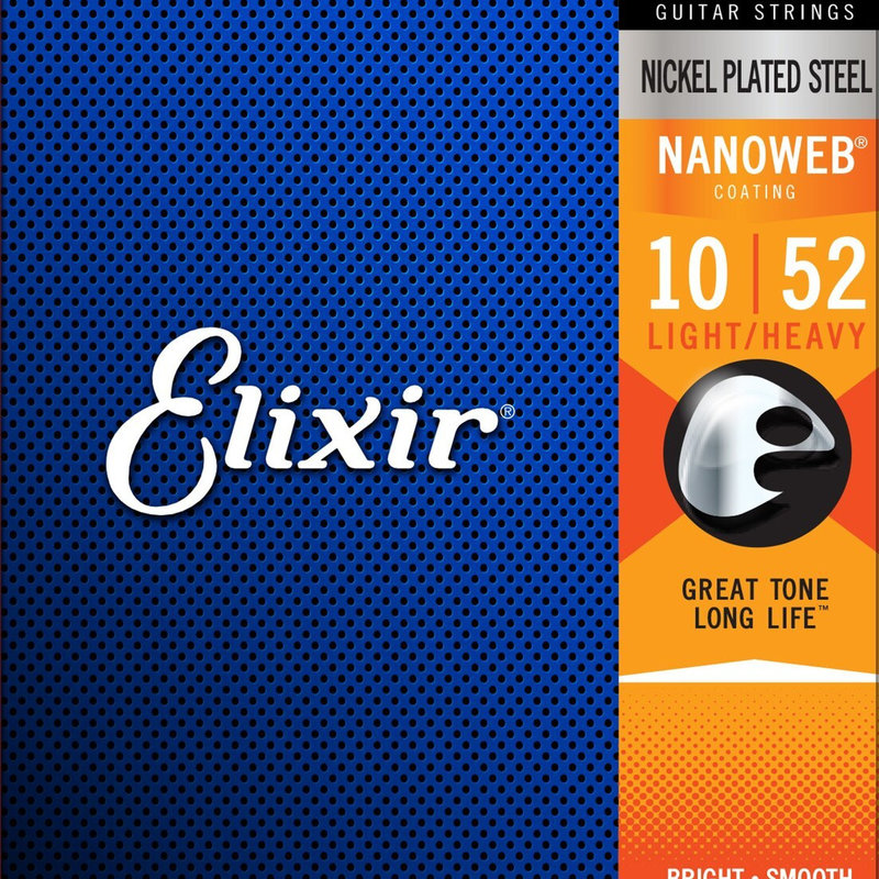 Elixir Elixir 10-52 NANOWEB Coated Electric Guitar Strings, Nickel Plated Steel