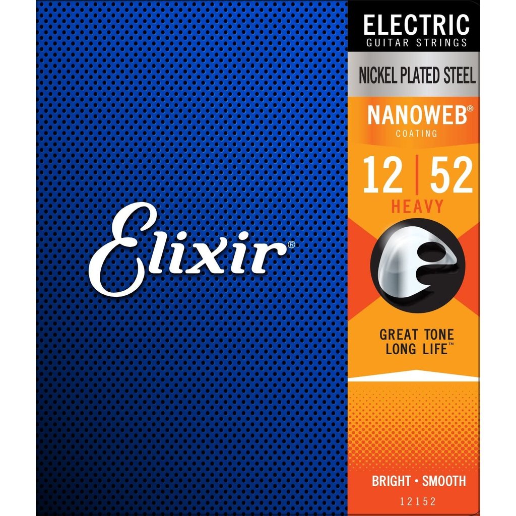 Elixir Elixir 12-52 NANOWEB Coated Electric Guitar Strings, Nickel Plated Steel