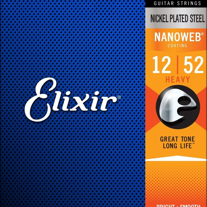 Elixir Elixir 12-52 NANOWEB Coated Electric Guitar Strings, Nickel Plated Steel