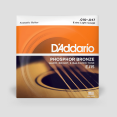 D'Addario D'Addario 10-47 Phosphor Bronze Acoustic Guitar Strings, Extra Light (EJ15)